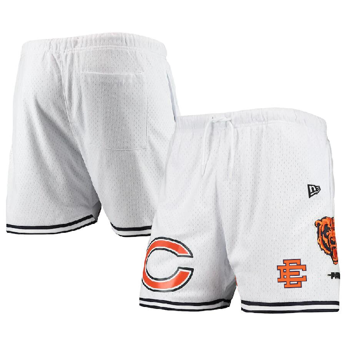 Men's White/Black Chicago Bears Pro Mesh Shorts